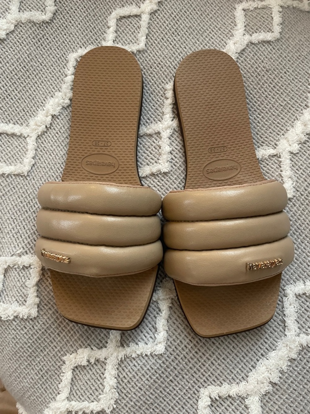 Havaianas Taupe Padded Slide Sandals